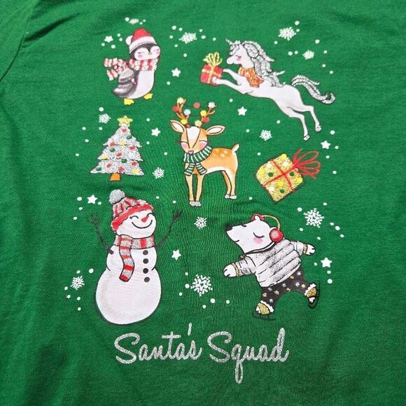 Holiday Time Christmas unicorn penguin shirt XXL 18 - Picture 2 of 4